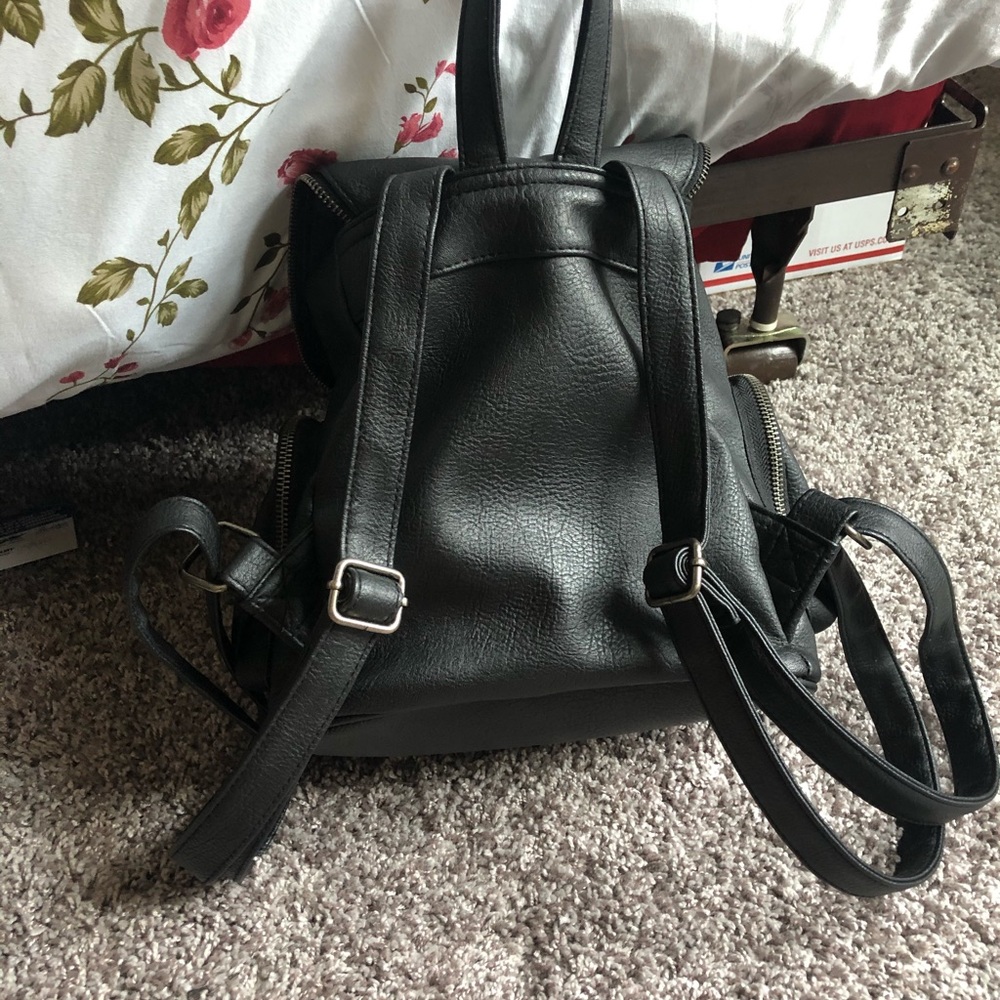 Faux leather backpack
